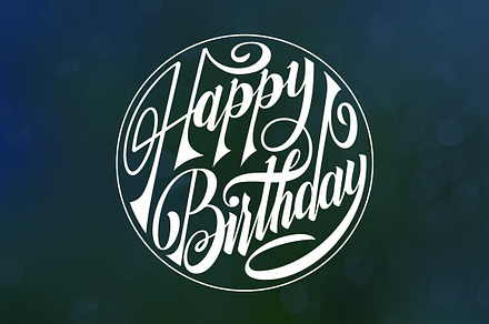 Happy Birthday Round Lettering