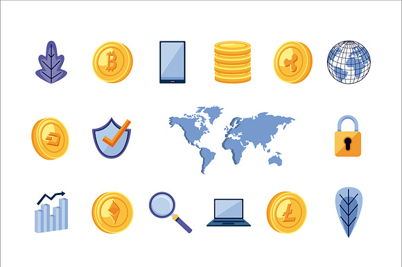 Crypto Finance Illustration Set preview 2