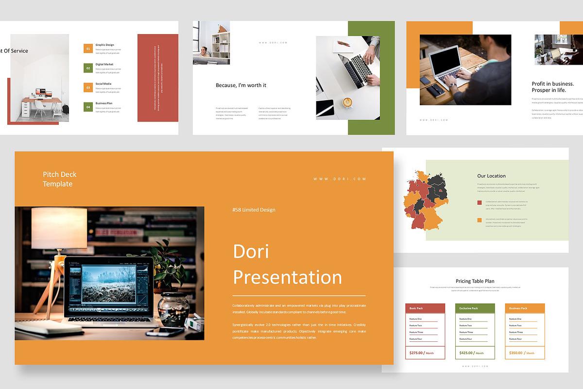 Dori : Investor Pitch Google Slides, a Presentation Template by Punkl Camp (Photo 1 of 9)
