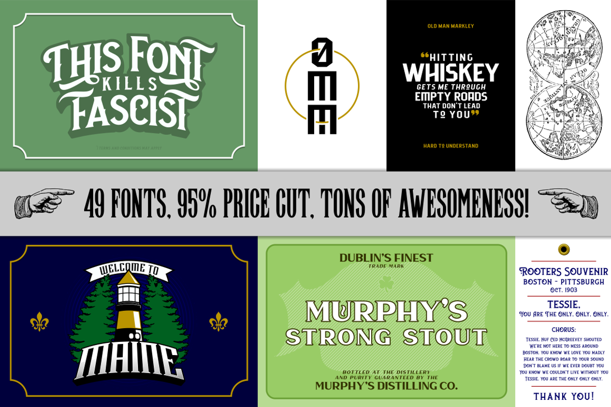 Vintage Font Bundle | 49 Fonts in 1, a Sans Serif Font by Twicolabs Fontdation (Photo 2 of 17)