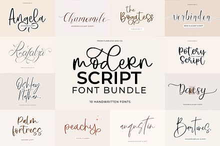 Modern Script Font Bundle, a Script Font by Flawless And Co