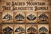 50 Sacred Mountain Tree Silhouette, an Empty State Illustration by Amazin_art (Thumbnail 1 of 37)