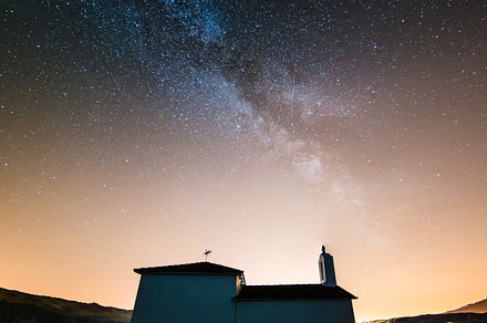 Milky way over little chapel, a Nature Photo by Photoweb00
