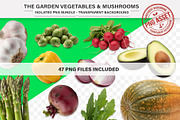 Garden Vegetables & Mushrooms -PNG, a Food Illustration by Nurlan's shop (Thumbnail 1 of 11)