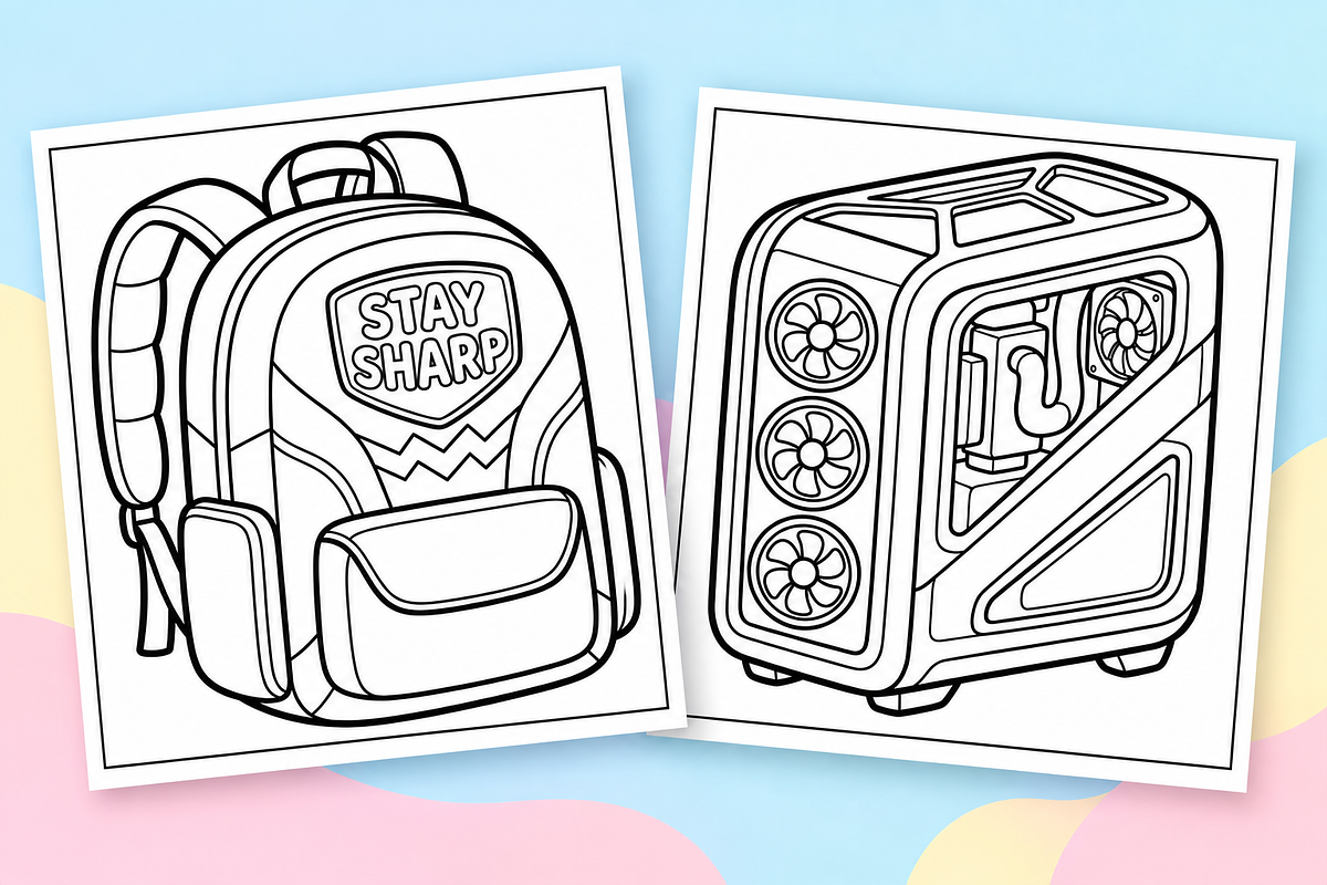 Gaming Coloring Pages #2, a Technology Illustration by Inkivelle Studio (Photo 2 of 3)
