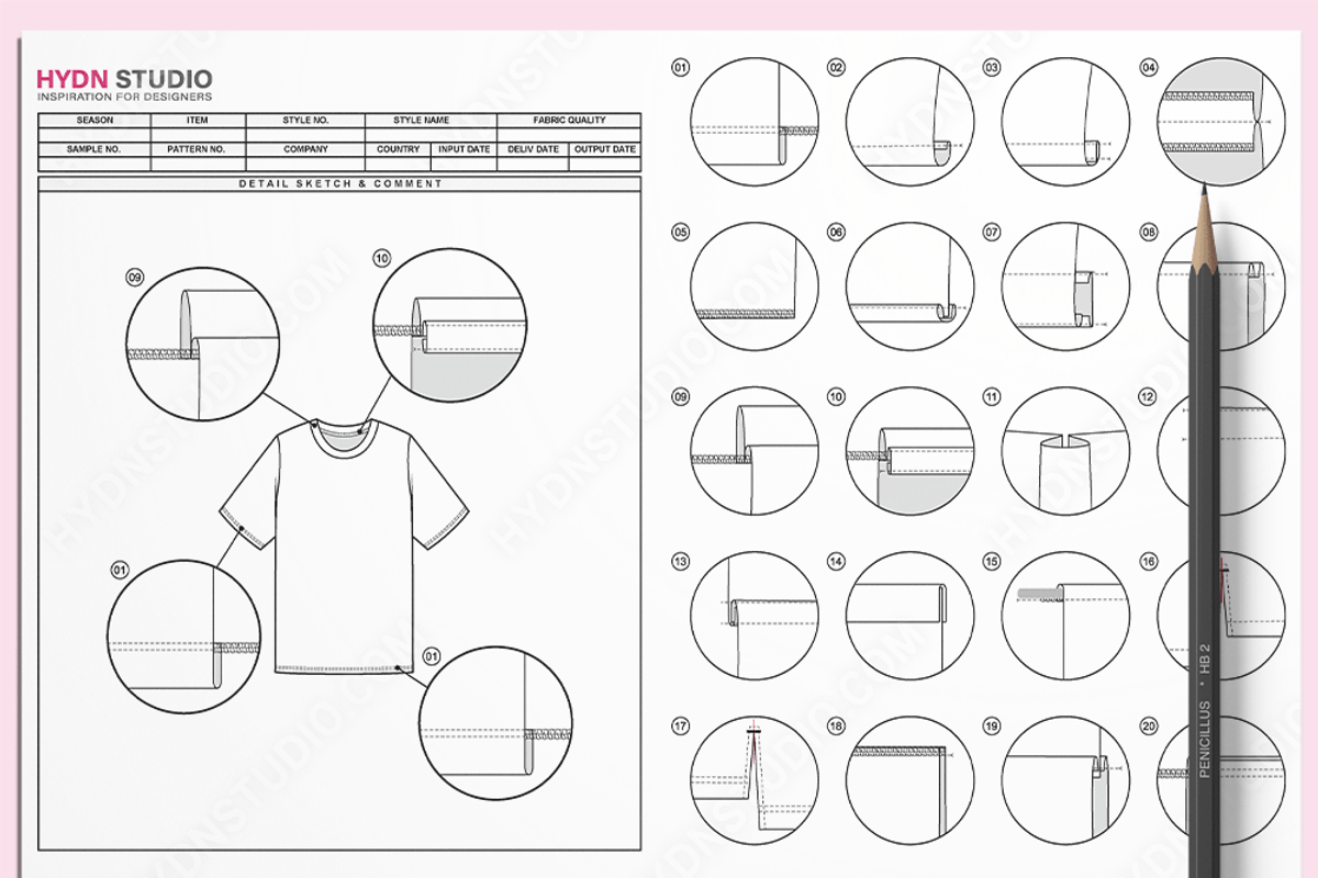 Vector Sewing Seams and Finishes Set, an Illustration by HYDNSTUDIO (Photo 2 of 5)