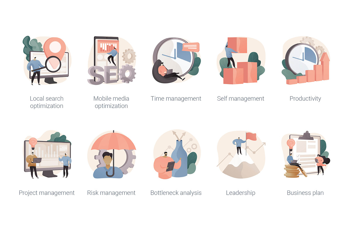 100 IT business vector illustrations, a Templates & Theme by Visual Generation (Photo 10 of 13)