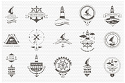 Set of yacht sport logos and emblems, a Branding & Logo Template by MariShop (Thumbnail 3 of 3)