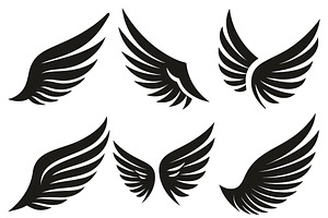 Different wing vector silhouettes, an Object Graphic by Billah Hub