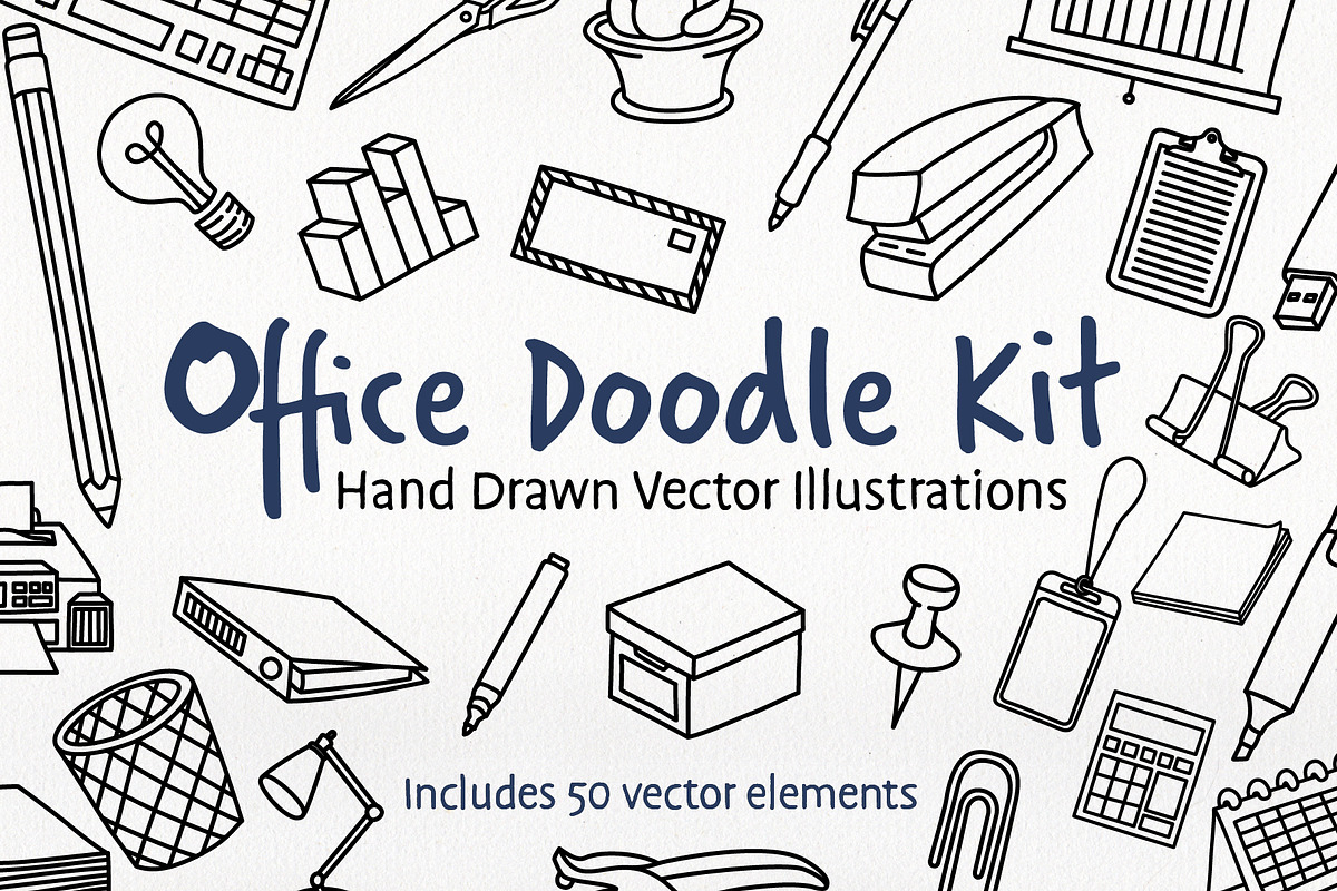 Office Doodle Kit, an Object Graphic by Luis Batlle (Photo 1 of 5)
