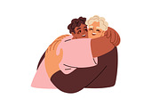 Happy people hugging with love set, a Person Illustration by Good Studio (Thumbnail 3 of 9)
