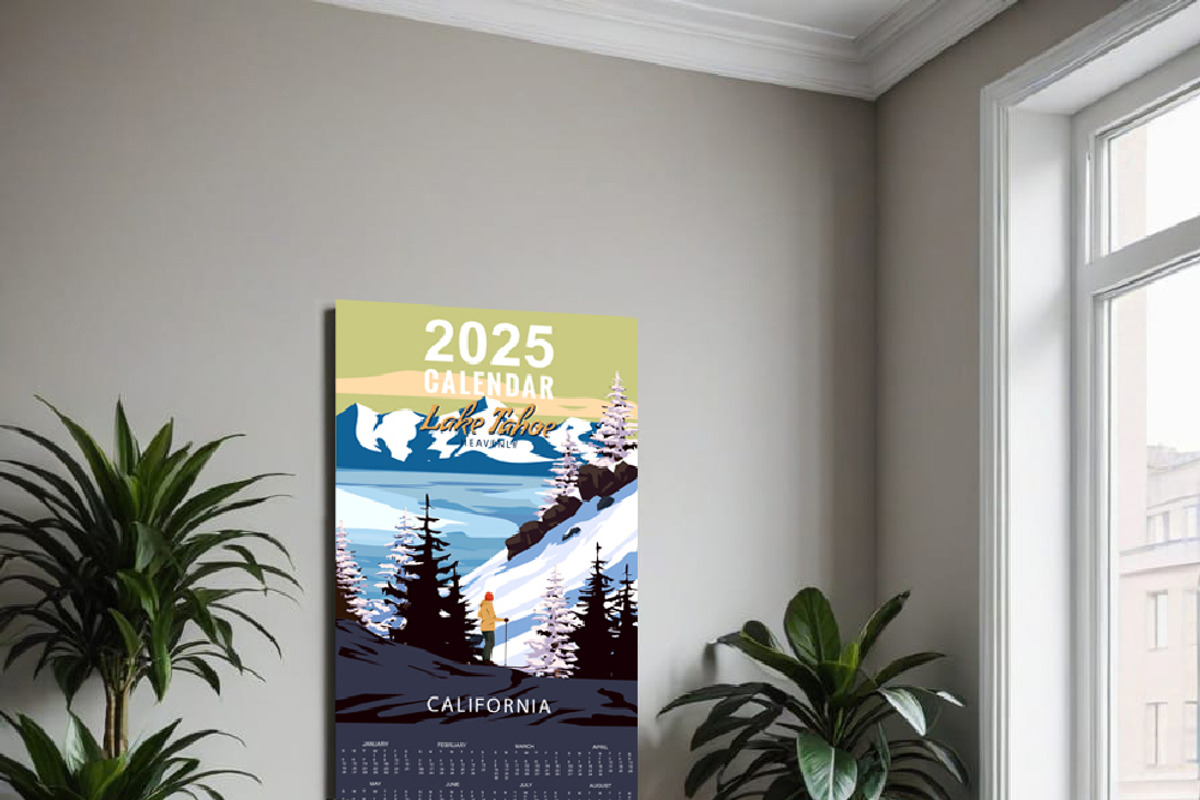 2025 Calendar Monthly Lake Tahoe Ski, a Sport Illustration by Vector_Up (Photo 4 of 5)