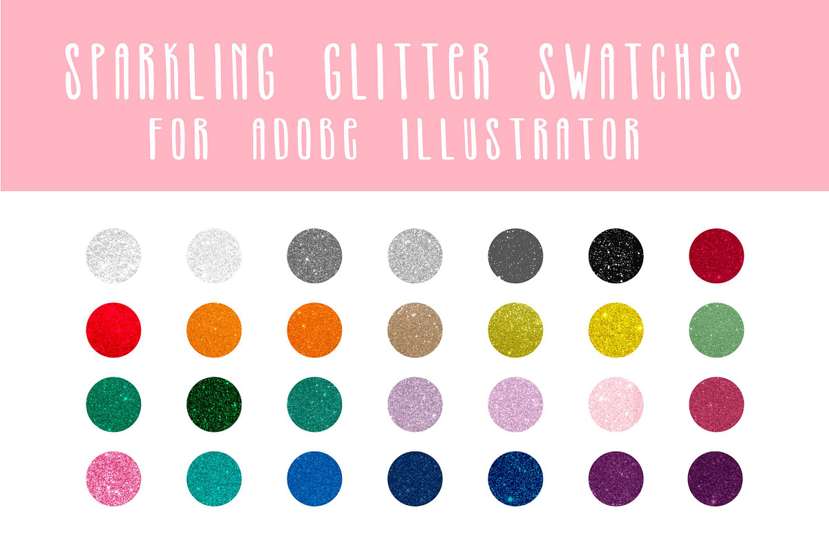Sparkling glitter swatches 28 AI CC, a Layer Style Add-On by bigmomentsdesign (Photo 1 of 6)