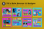 Pink Blue 70's Fashion Sale Banner, an UI Kit Template by graphicook (Thumbnail 2 of 10)