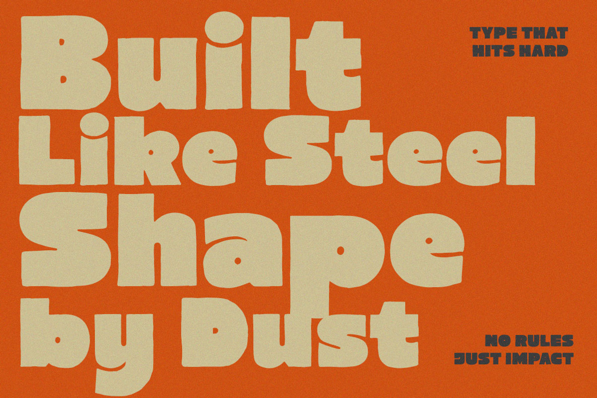 Dust Forge Chunky Sans Display Font, a Sans Serif Font by Letterhend Studio (Photo 3 of 9)