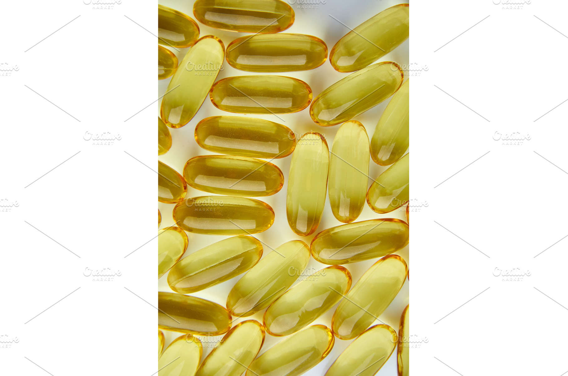 Flat lay fish oil capsules Omega 3, a Health & Medical Photo by IlliaBondarPhotography