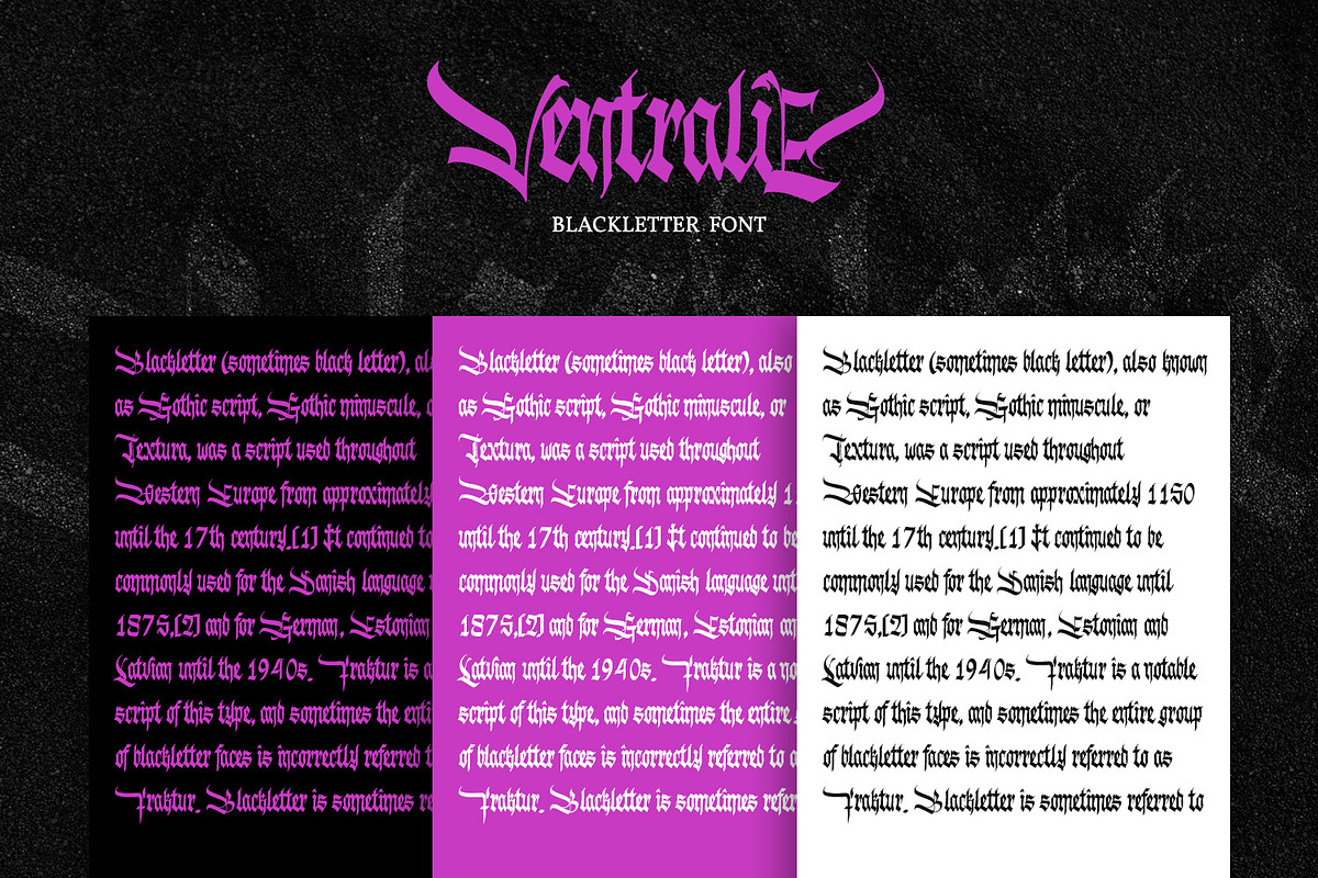 Ventralie, a Blackletter Font by Vintage Division (Photo 2 of 10)