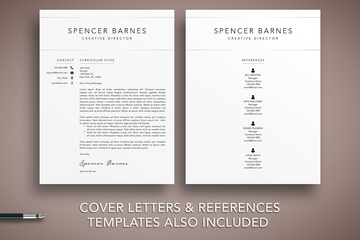 Modern Resume CV Template Word Pages, a Resume Template by The Creative Resume (Photo 4 of 8)