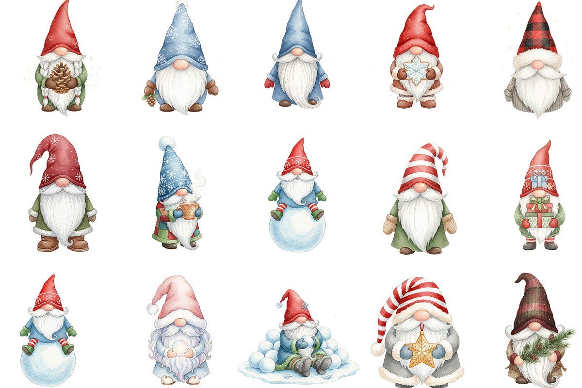 Winter Gnome Sublimation Clipart, an Illustration by Designking (Photo 2 of 5)