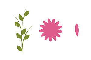 Flower constructor kit elements for, an Object Illustration by okskukuruza