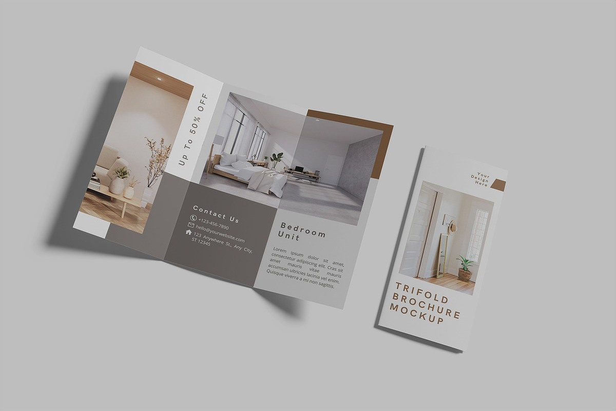 Trifold Brochure Mockup, a Print Template by Graphiculon (Photo 3 of 11)