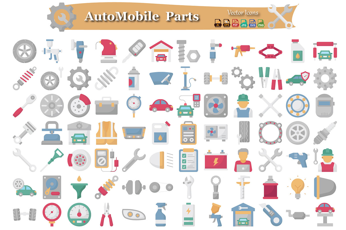 Automobile Parts Icons Pack, an Icon by Vector Portal (Photo 1 of 5)