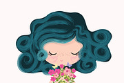 set with cartoon girls - cute girls, a Person Illustration by StudioLondon (Thumbnail 7 of 9)