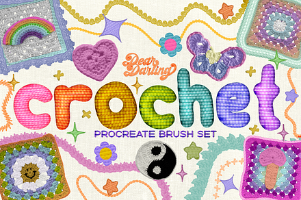 Crochet Brushes for Procreate, a Brush Add-On by Dear Darling Design