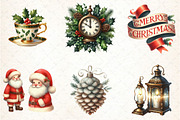 Christmas Vintage Designs Clipart, an Illustration by DreamCafeArt (Thumbnail 6 of 8)