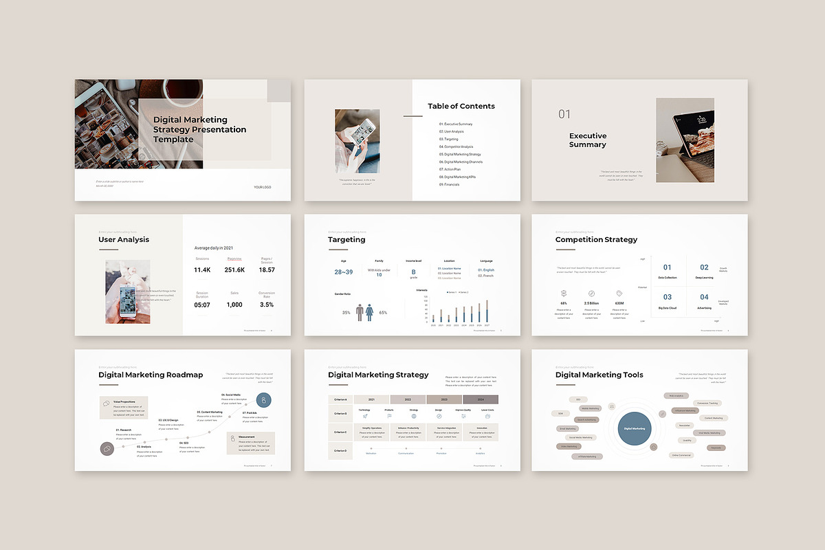 Digital Marketing Strategy Template, a Presentation Template by CreativityForest (Photo 4 of 15)