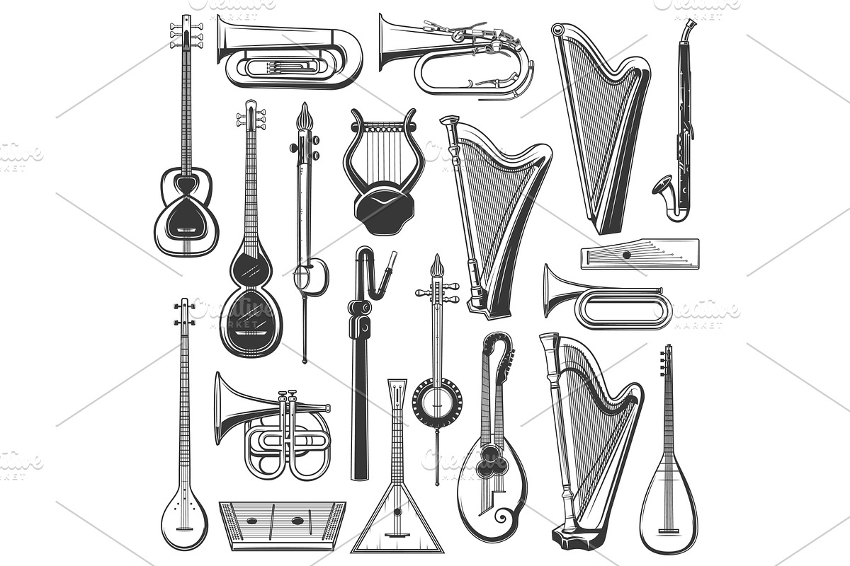 Musical instrument, an Illustration by Vector Tradition