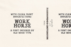 Work Horse – Vintage Wood Serif Font, a Slab Serif Font by Madeline ODonoghue Design