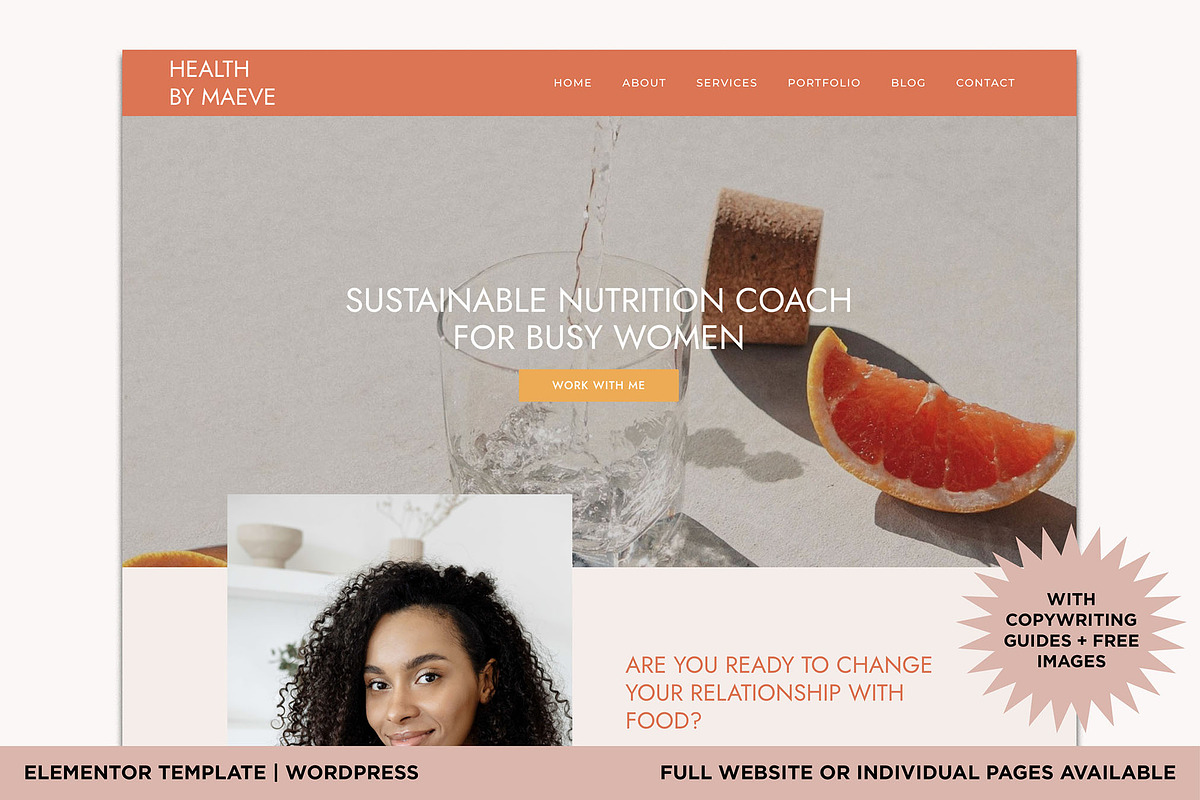 Maeve • Elementor Landing/Home Page, a WordPress Template by Jordanne Co. Websites (Photo 1 of 6)