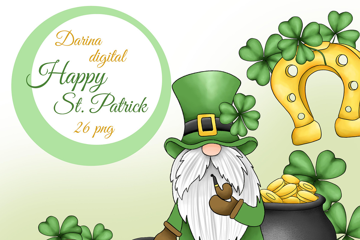 St. Patrick gnomes, an Illustration by DarinaDigital (Photo 1 of 6)