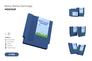 Retro Game Cartridge Mockup