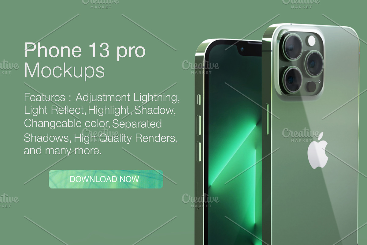Realistic iphone 13 pro mockup, an iPhone Mockup by Raihan Rahman (Photo 1 of 17)