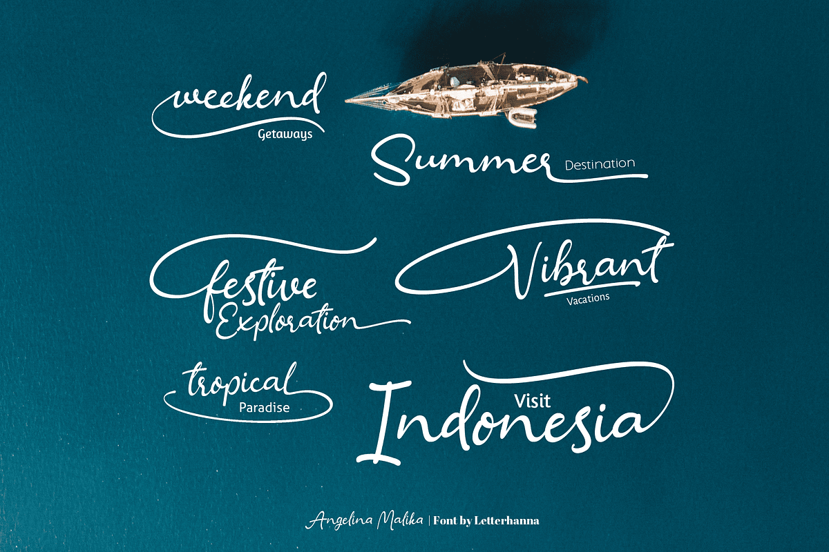 Angelina Malika Font, a Handwritten Font by Letterhanna Studio (Photo 12 of 15)