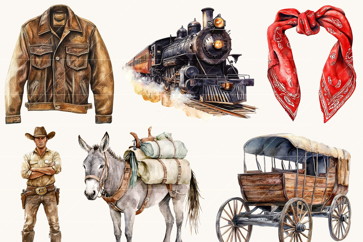 Watercolor Western Clipart Bundle, a Person Illustration by Design Scotch (Photo 3 of 8)