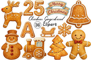 Watercolor Christmas Gingerbread, an Illustration by Creative Art