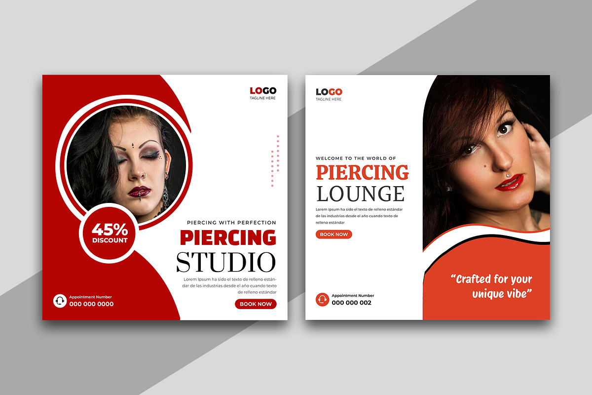 Piercing Shop Social Media Post, a Social Media Template by Designgrove (Photo 1 of 2)
