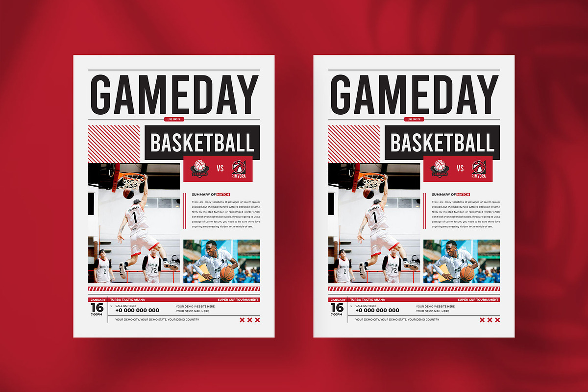 Basketball Matchday Flyer Template, a Flyer Template by Tanmoy Topu (Photo 2 of 6)