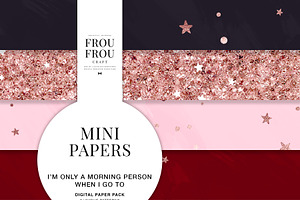 Rose Gold Pink Black Mini Papers