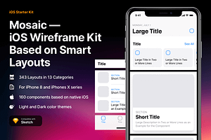 Mosaic iOS Wireframe Kit Sale