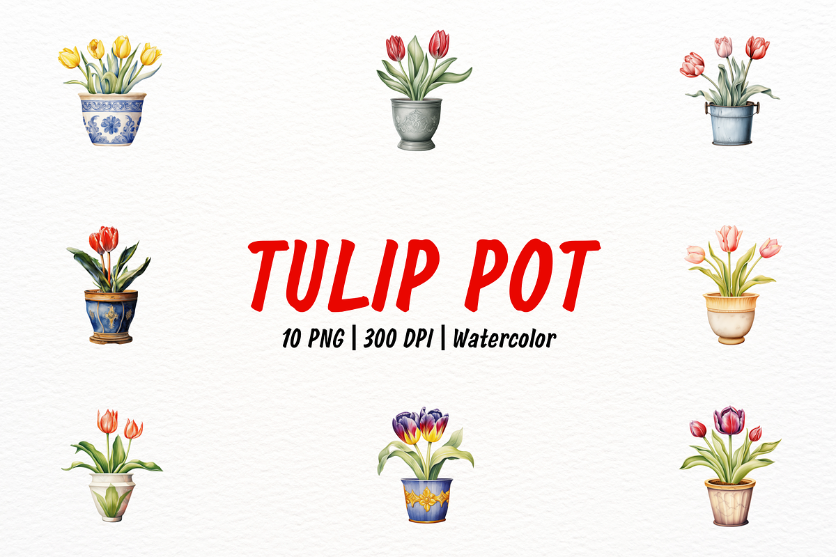 Realistic Tulip in Vintage Pot, an Illustration by New-School-Wave (Photo 1 of 5)