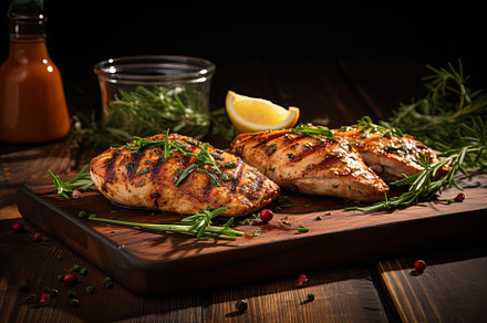 Juicy marinate grilled healthy chick, a Background Photo by Pixeness
