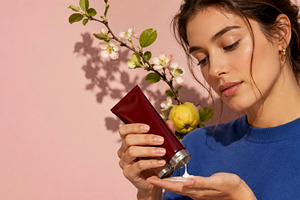 Model Applying Hand Lotion Banner, a Beauty & Fashion Photo by The Edit