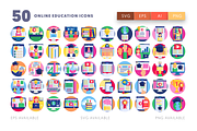 50 Online Education Icons, an Outline Icon by Dighital (Thumbnail 2 of 10)