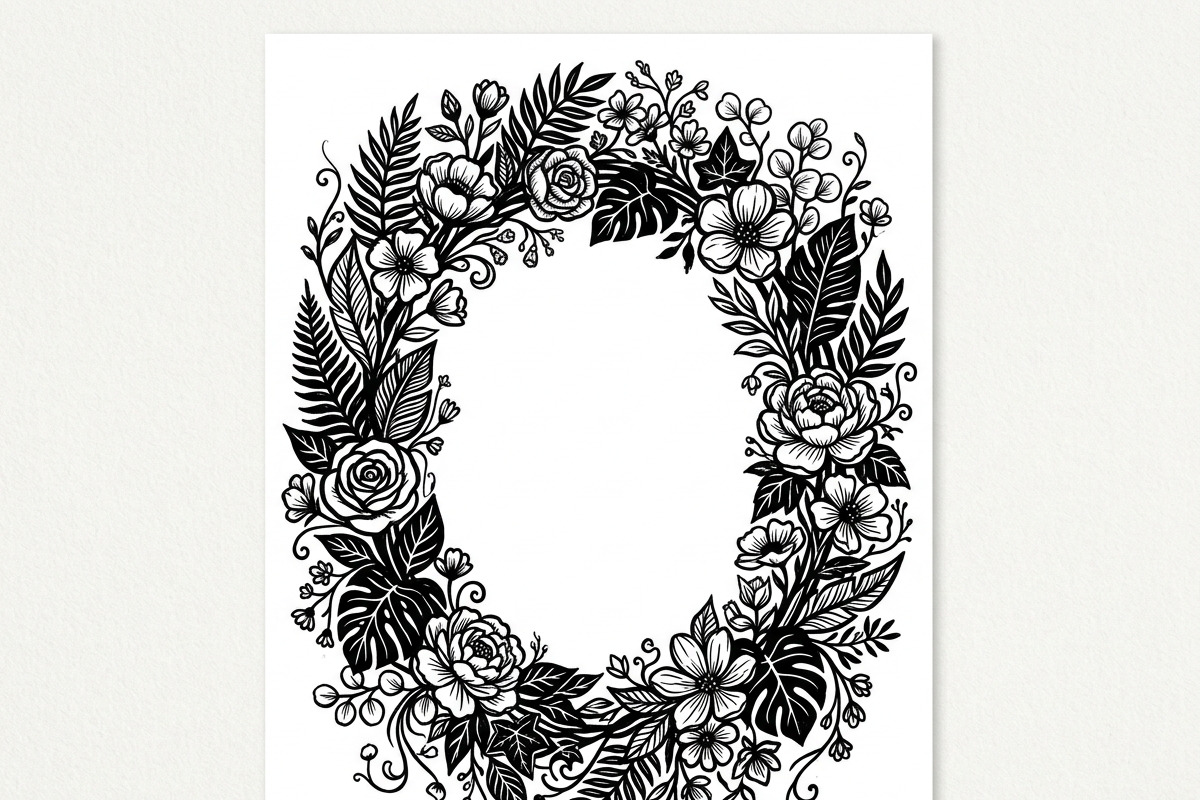 50 Elegant Floral Oval Mirror Frame, a Decorative Illustration by Amazin_art (Photo 25 of 40)