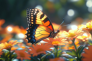 Beautiful butterfly sitting on flower bud, an Animal Photo by AlyaAnd