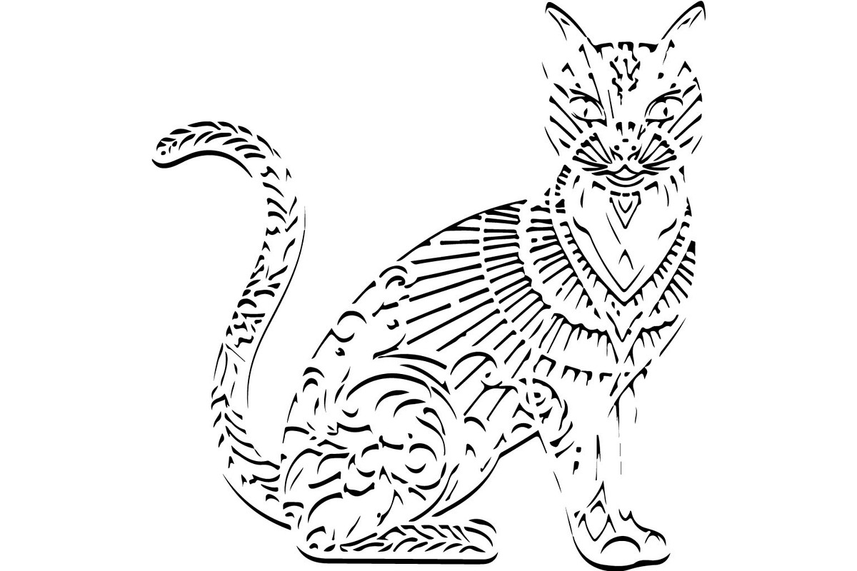 Cute Cat Silhouette Mega Vector Bund, an Animal Illustration by Designer_Momina (Photo 5 of 34)